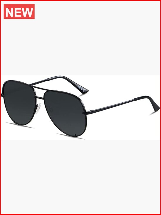 Oversized Aviator Sunglasses UV400 Protection Metal Frame Pilot Retro